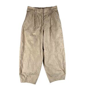 House Of Harlow 1960 Tan Embroidered Cotton Barrel Leg With Elastic Waist US M